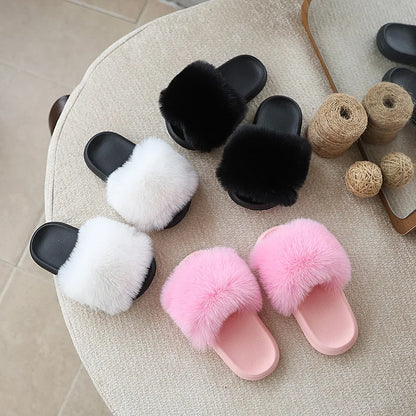 Warm Home Classic Versatile Soft Bottom Causal Fur Slippers