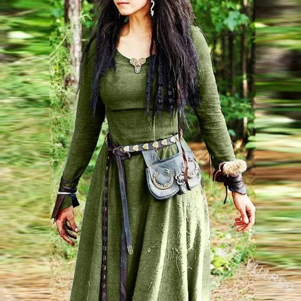 Lisdino Medieval Long Sleeve Maxi Robe Dress
