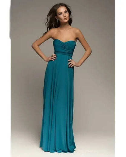 Multi-worn V-neck Vestidos De Fiesta Long Sexy Maxi Dress