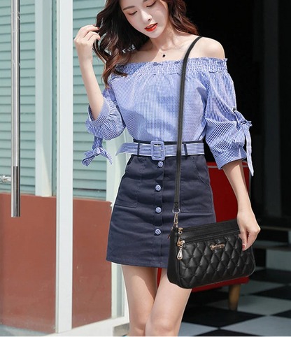 PU Leather Crossbody Large Capacity Embroidery Thread Small Handbags