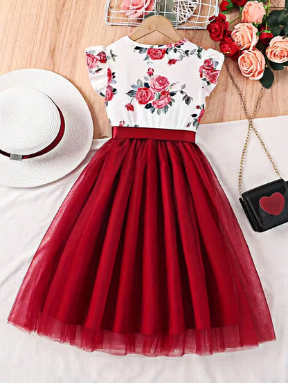 Small Flying Sleeve Printed Dress