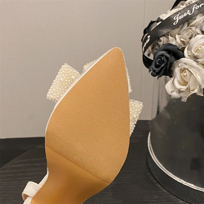 DANA Pearl Bowknot Transparent Sandal