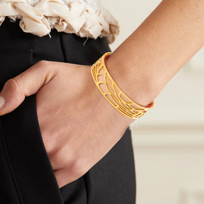 Hollow double-sided leather color replaceable bracelet