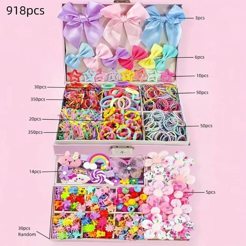 Bow High Elastic Hair Accessories Set No Hurt Hair Colorful Girls Hair Bands