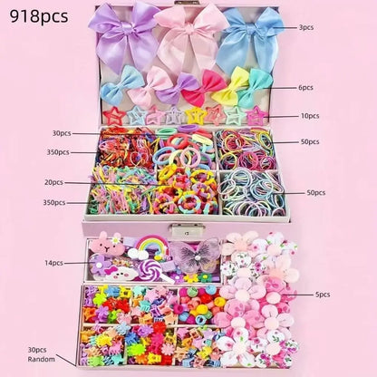 Bow High Elastic Hair Accessories Set No Hurt Hair Colorful Girls Hair Bands