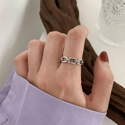 925 Sterling Silver Retro Geometric Asymmetric Rings