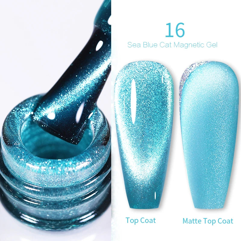 Sparkling Glass Bead Cat Magnetic Gel Nail Polish