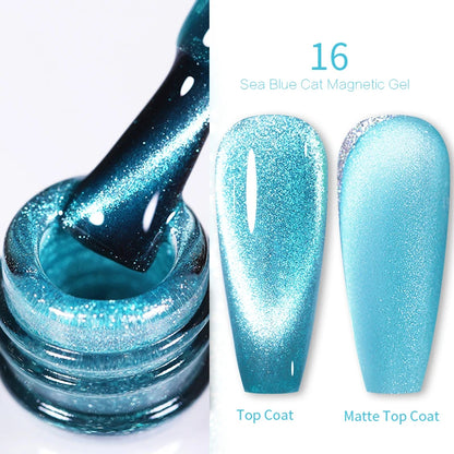 Sparkling Glass Bead Cat Magnetic Gel Nail Polish