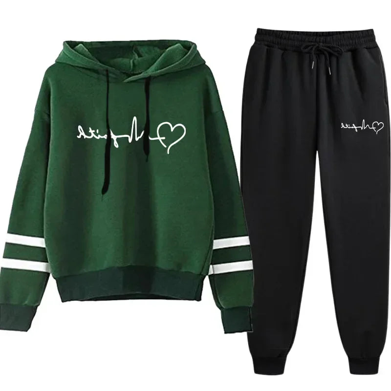 Hooded Sweatshirt Jogger Pants Casual Outfit