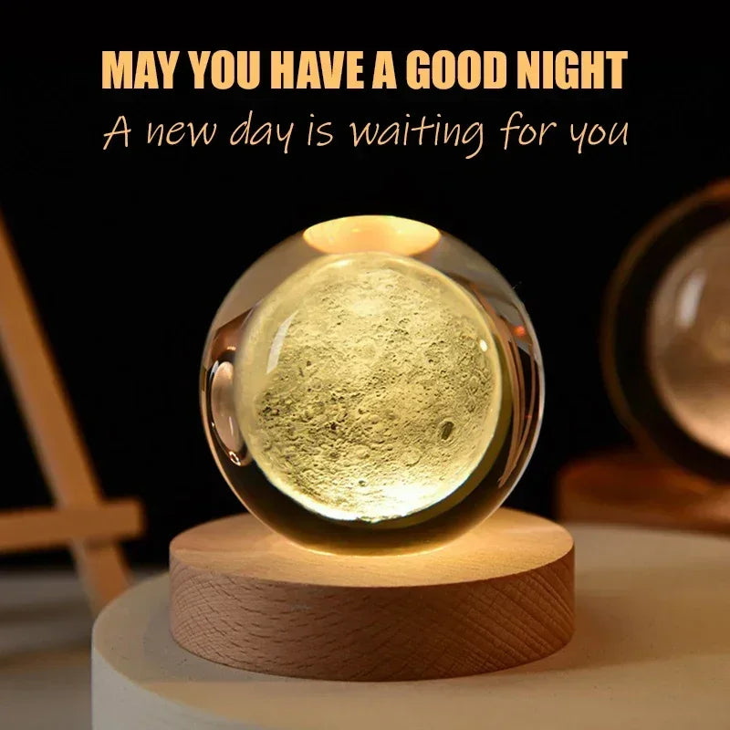 6cm 3D Crystal Ball Glass Ball Planet Earth