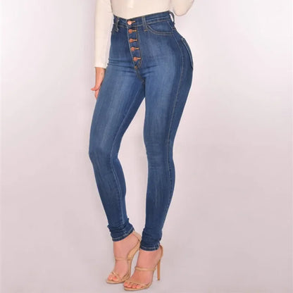 High Waist Push Up High Elastic Stretch Denim Skinny Jeans Pants