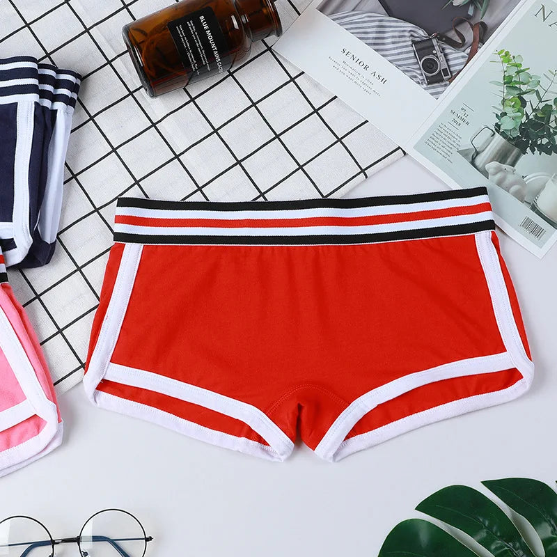 Low-Waist Boxer Boyshort Panties Single Piece Intimate Lingerie