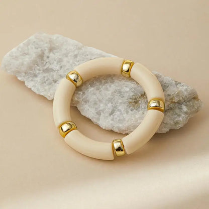 Mixed Color Bamboo Elastic Bracelets