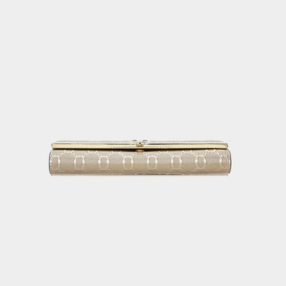 Split Leather Long Wallet Clutch Bag