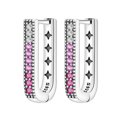 925 Sterling Silver Simple Gold U-shaped Earrings