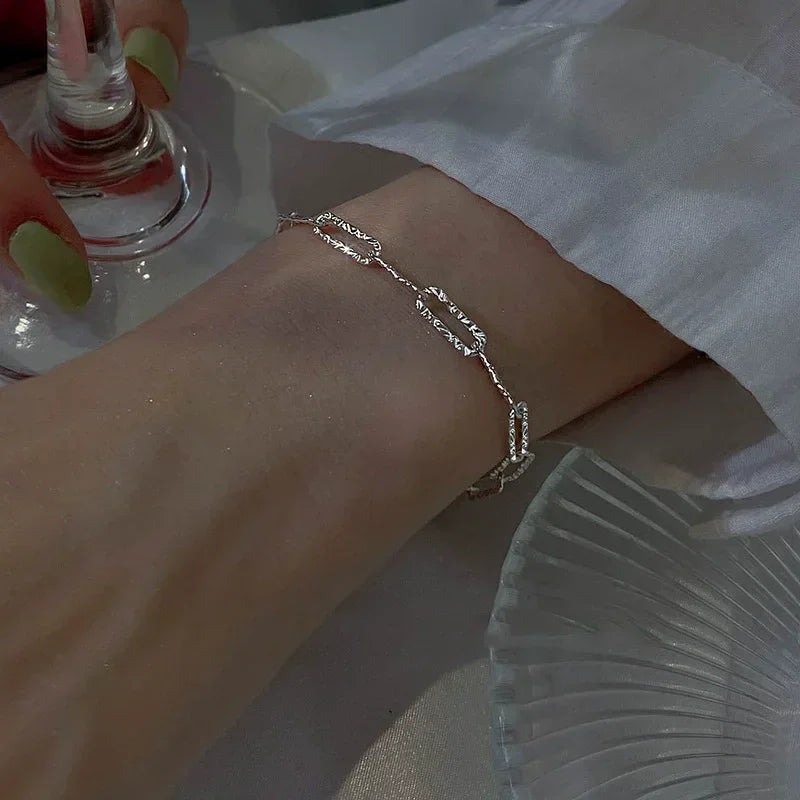 DANA 6Pcs 925 Sterling Silver Rhinestone Bracelets