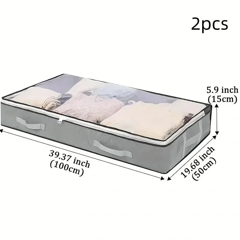 1pc/2pcs/3pcs Dustproof Under Bed Storage Box