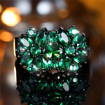 Luxury Green Zircon Stone Engagement Ring