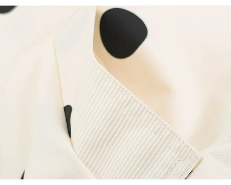 Retro Polka Dot Printed Bomber Stand Collar Oversized Casual Jacket