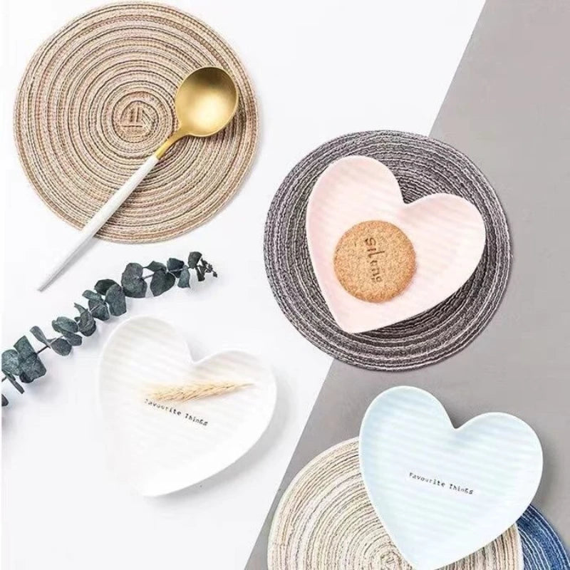 Imitation Cotton Yarn Placemat Round Woven Dish Mat