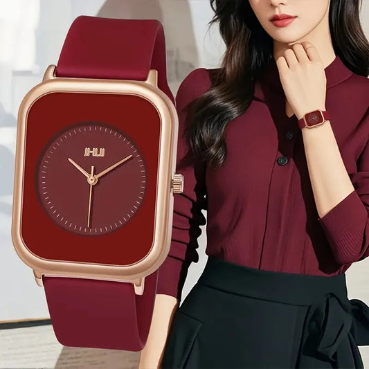Reloj deportivo informal de cuarzo rectangular