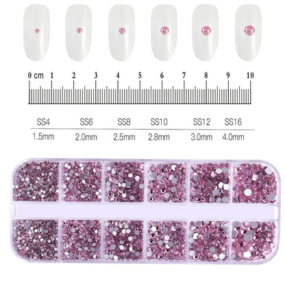 12Grids Mixed Mini Christmas Gems Nail Charms