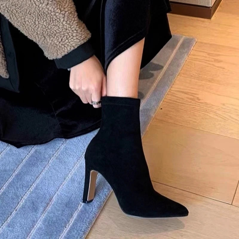Black Stretch Skinny Sexy Boots