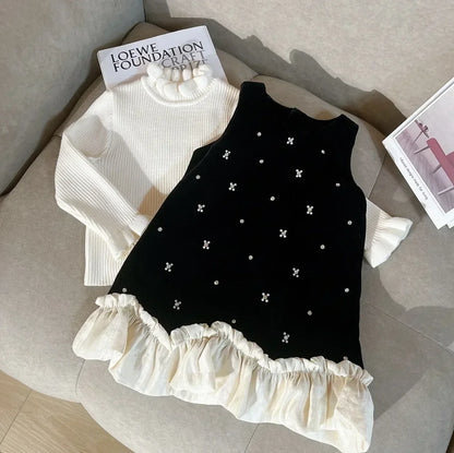 Autumn Winter Cotton Thick and Warm Fluffy Princess Dress