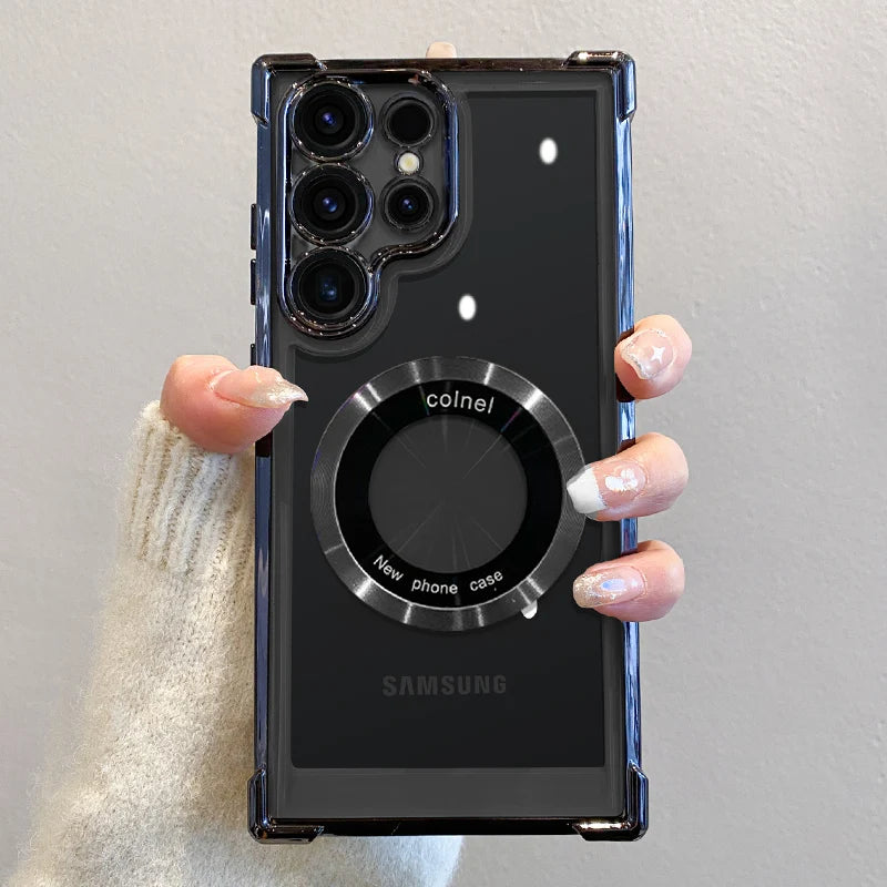 Plating Magnetic Wireless Charge Case For Samsung Cover