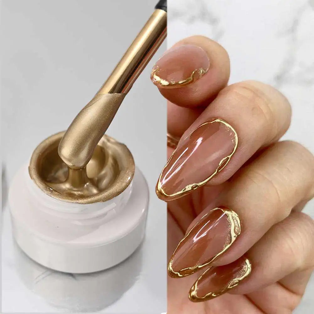 Metallic Painting Gel Chrome Gold Silver Mirror Effect Nail Polish