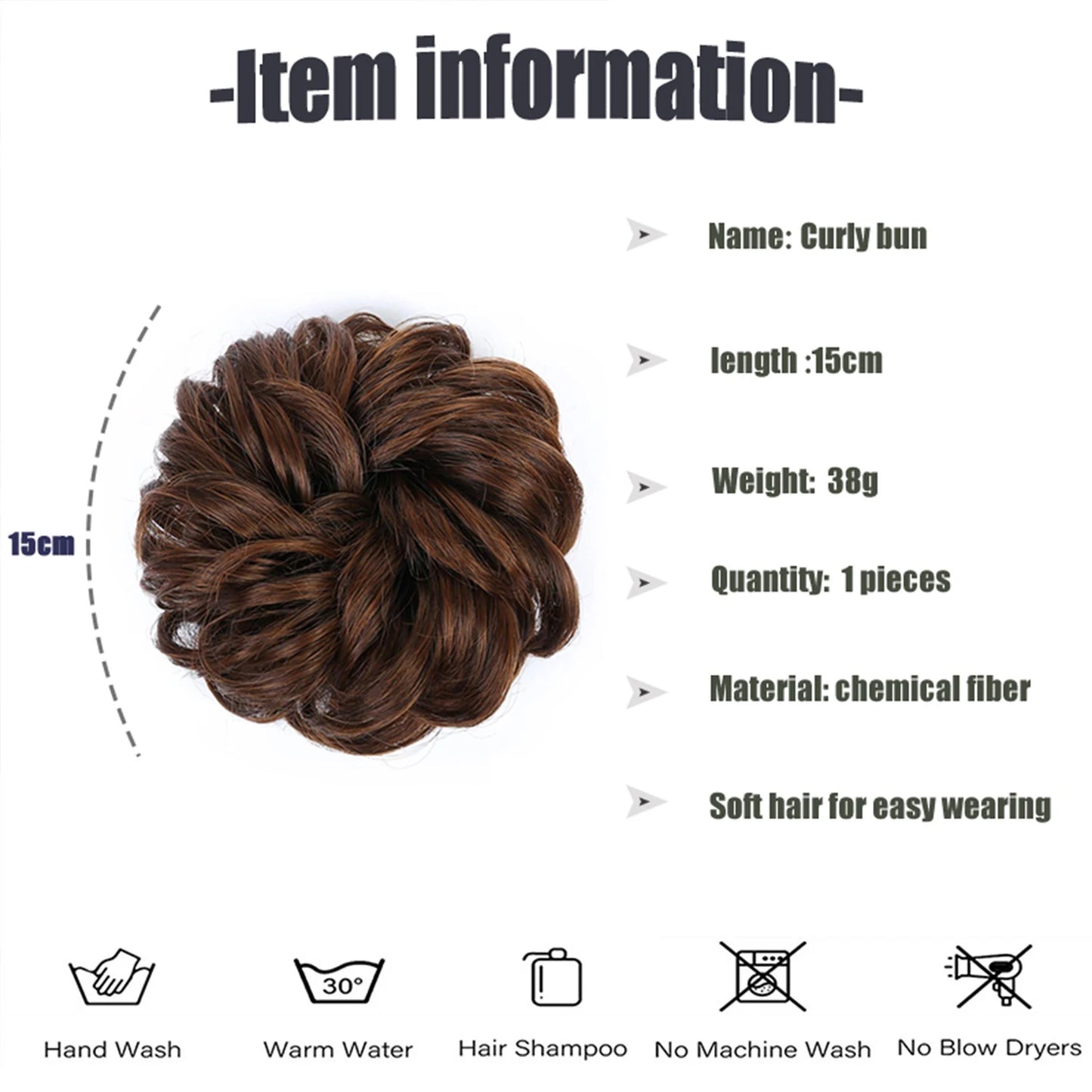 Natural Curly Messy Bun Hair Wigs