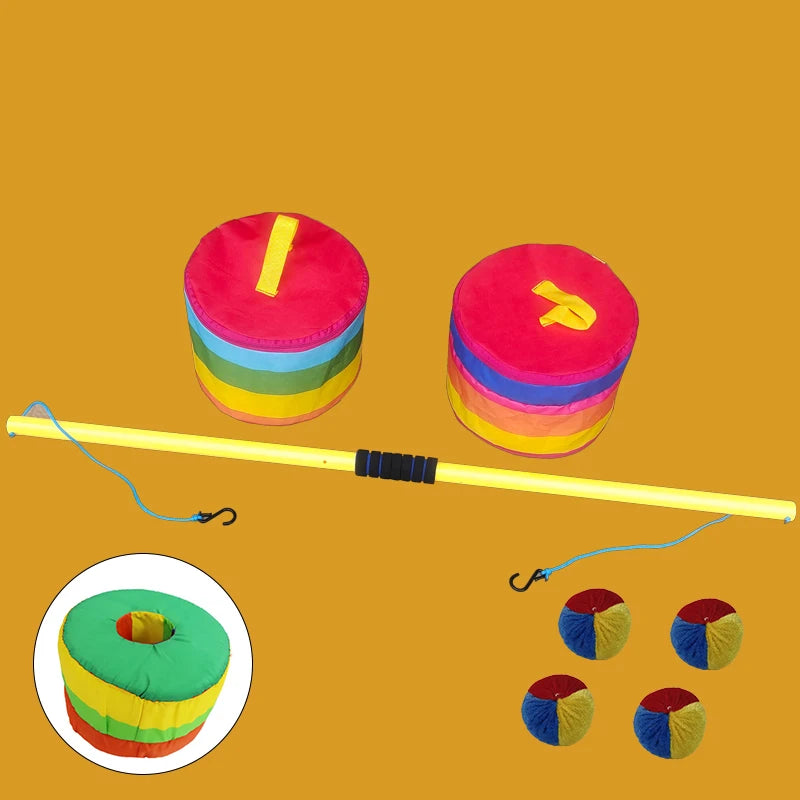 Soft Stacking Barrels Sensory Toy Set with Fishing Stick Toddler Balance Stepping Buckets