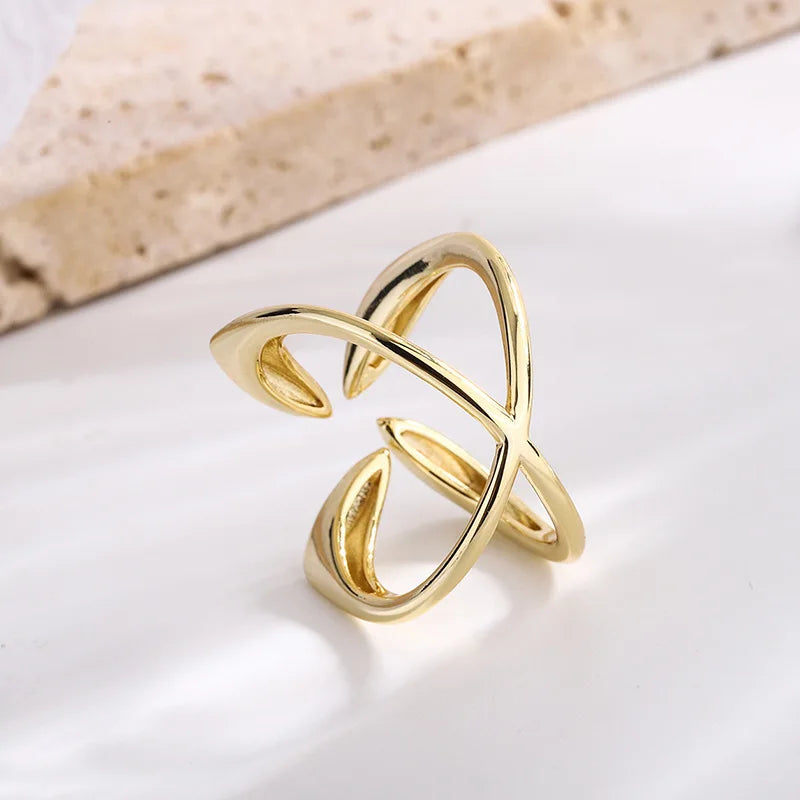 925 Sterling Silver Geometric Black Stone Rings