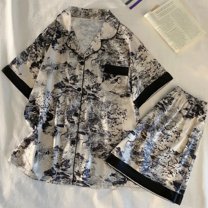 Chinese Elegant Ink and Wash Painting Pajamas