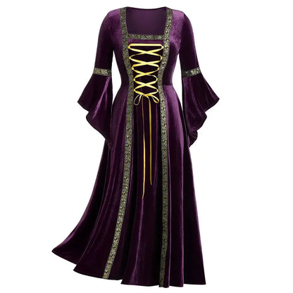 Halloween Costumes Long Sleeve Medieval Cosplay Dress