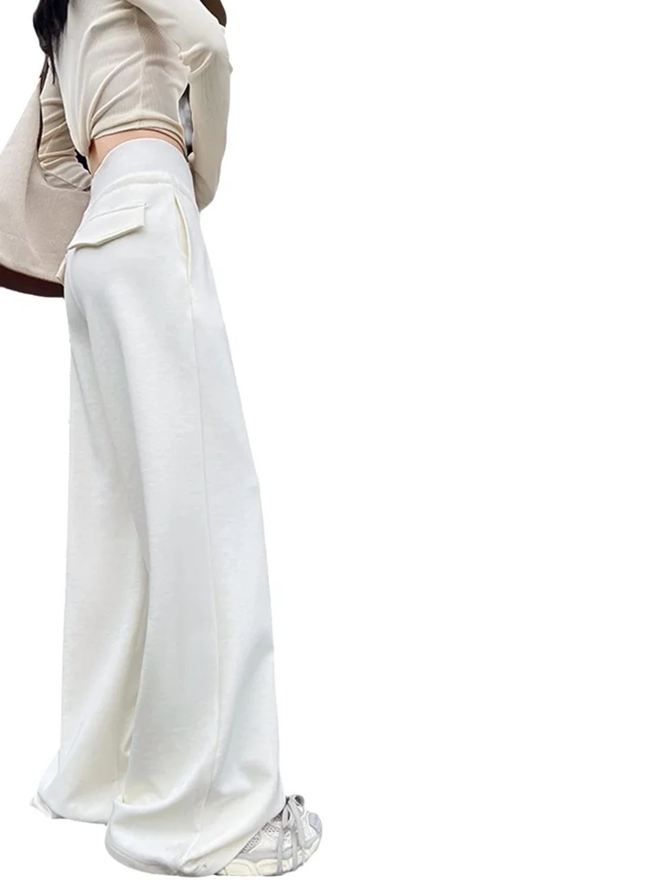 Sports slimming straight wide leg pants