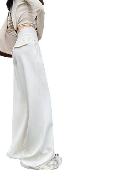 Sports slimming straight wide leg pants