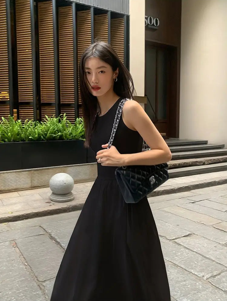 لباس عمل كاجوال أسود ميدي