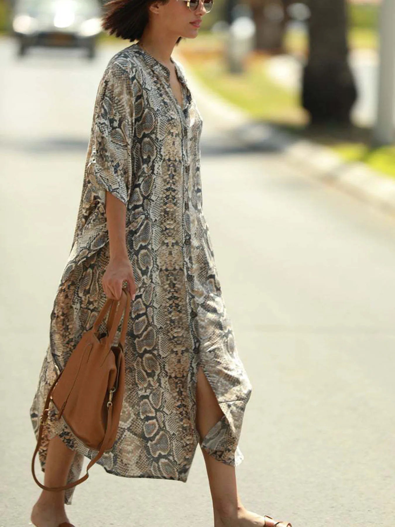 Bohemian Print Beach Cover-Up Kaftan Robe