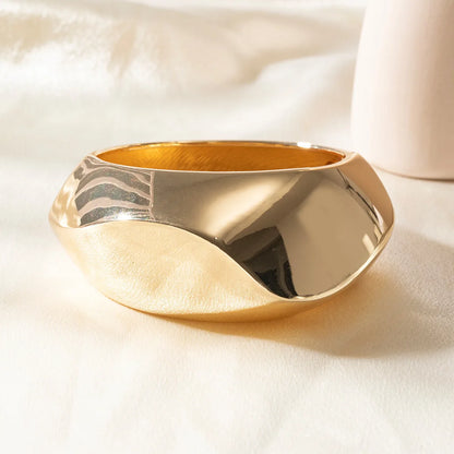Exaggerated Silver Wide Geometric Irregular Cuff Bangles Punk Open Bangle Chunky Bracelets