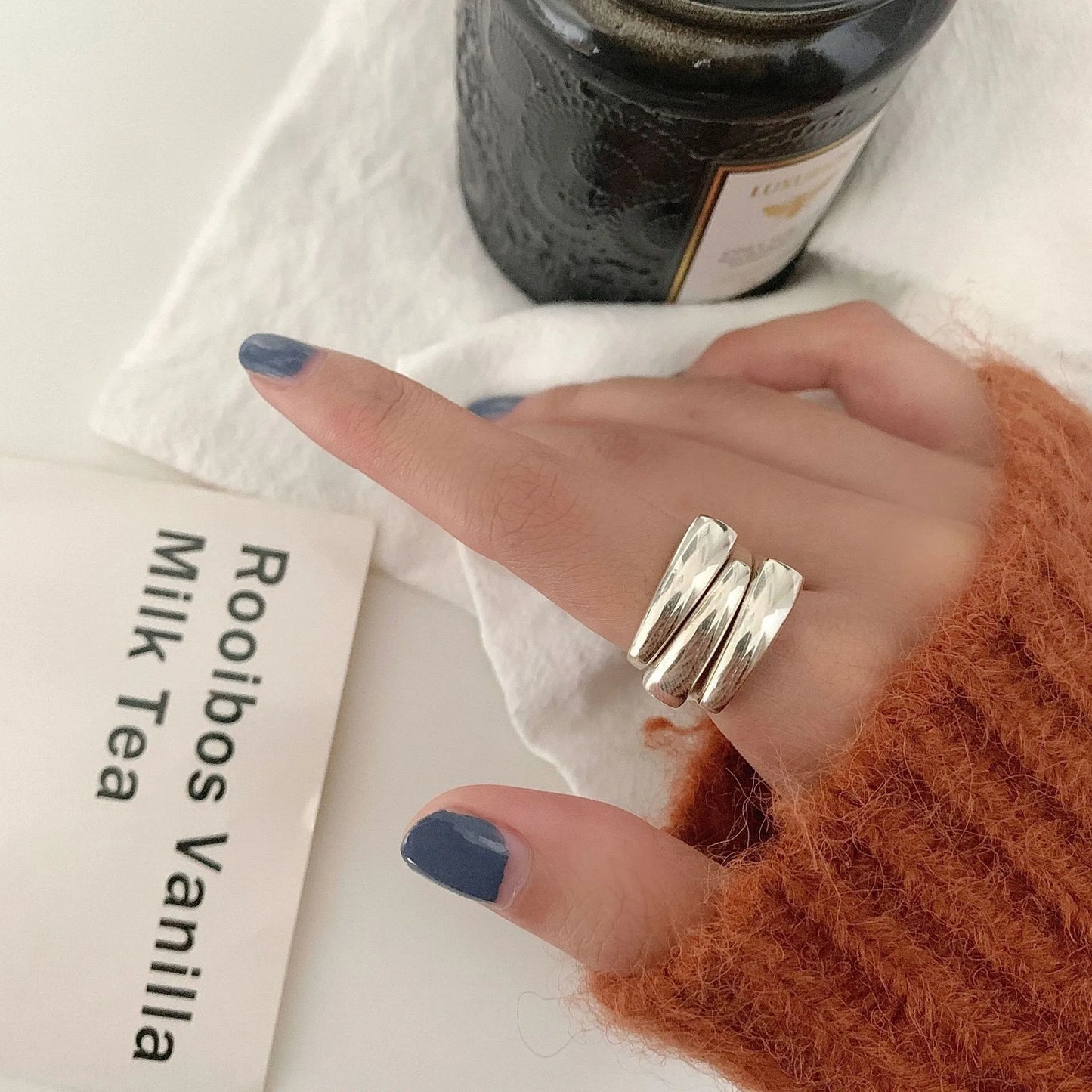 DANA 925 Sterling Silver Arched Wide Ring