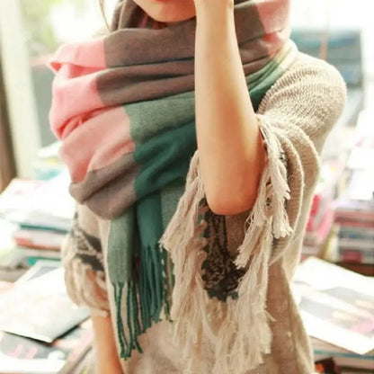 Lattice Imitation Cashmere Scarf