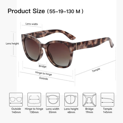 Cat eye Polarized Oversized UV400 Protection Retro Sunglasses