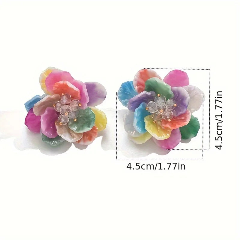 Creative Colorful Flowers Earrings