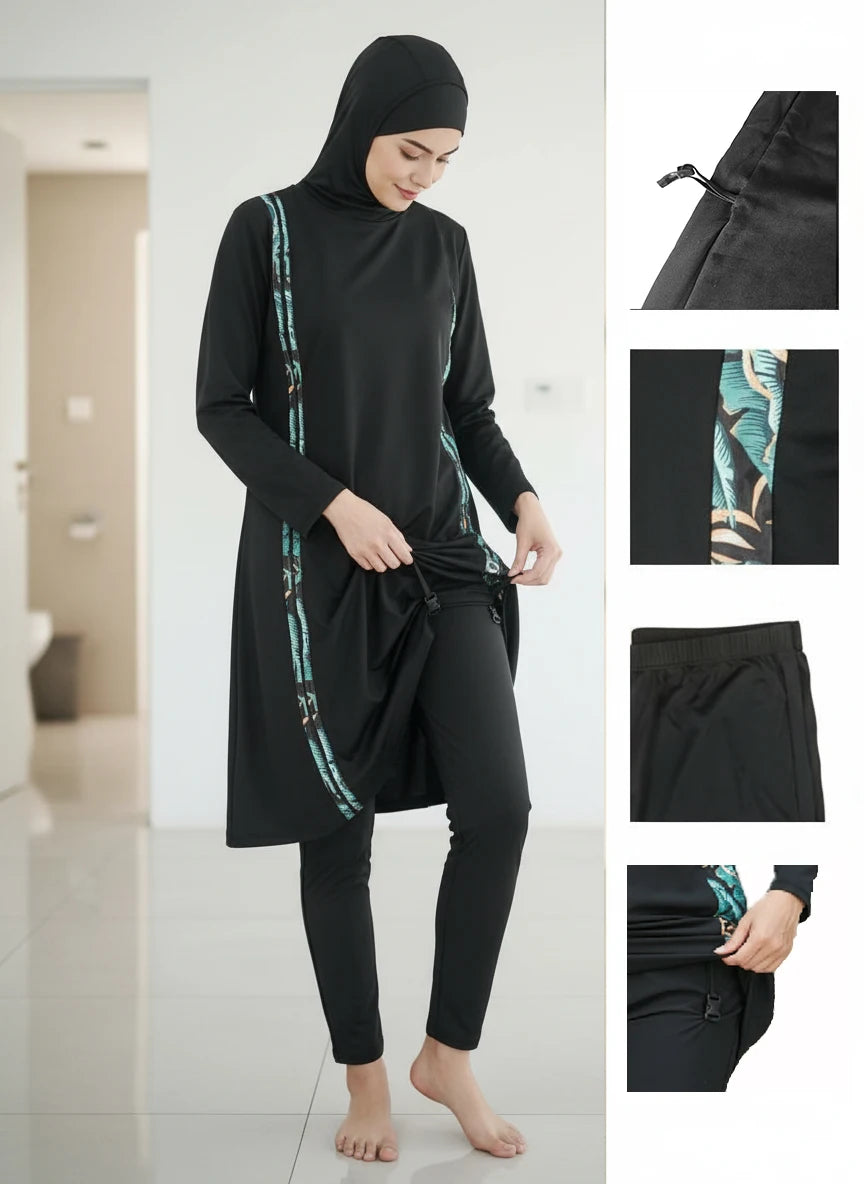 3PCS Thin Style Sporty burkini Muslim Swimwear