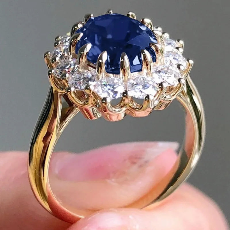 European and American New Personalized Sapphire Ring