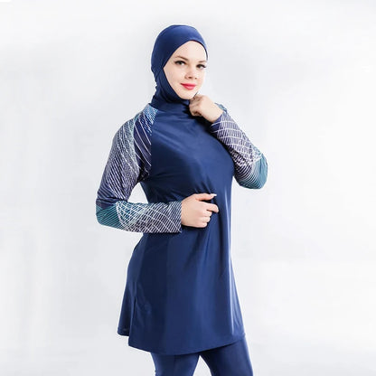 3PCS/Set Plus Size Burkini Muslim Hijab Swimsuit