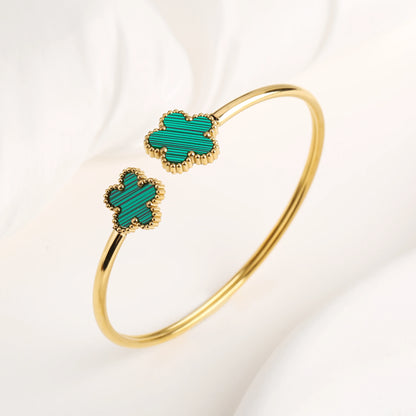 Shell Five-Leaf Flower Stainless Steel Bracelet