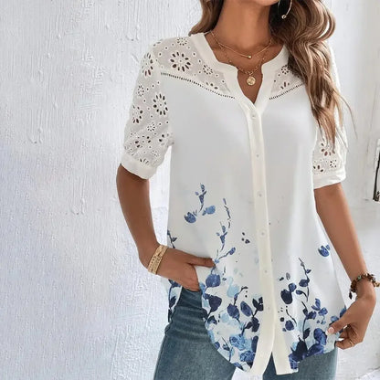 Temperament Casual Lace Loose Shirt Blouse