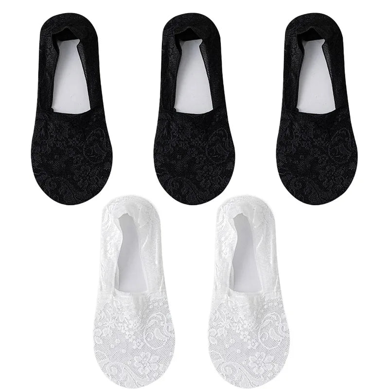 5Pair Thin Breathable Transparent Socks